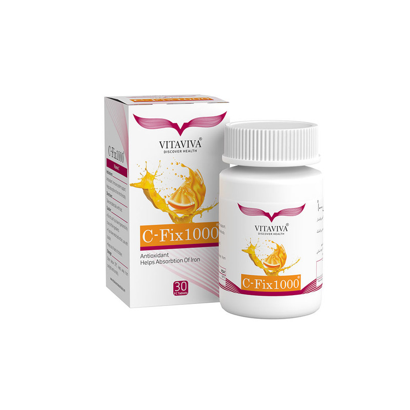 خرید و قیمت قرص سی فیکس 1000 هرباویوا بسته 30 عددی