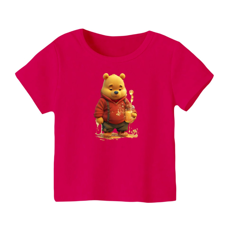 خرید و قیمت تی شرت آستین کوتاه بچگانه مدل پو کد ۴۹ رنگ سرخابی