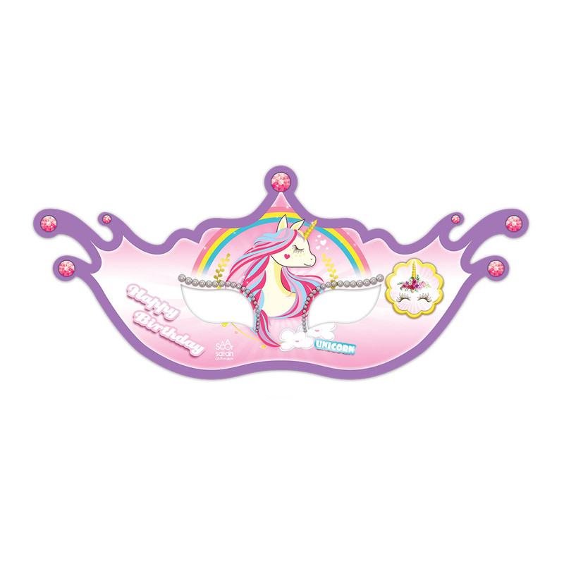 نقاب بالماسکه تولد طرح اسب تک شاخ بسته 6 عددی