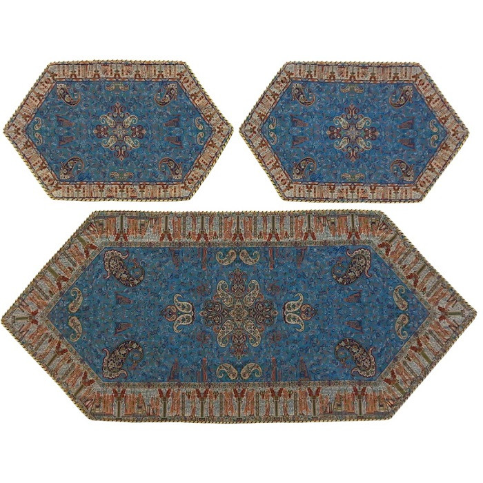 ست 3 تکه رومیزی ترمه کد TRSETE21