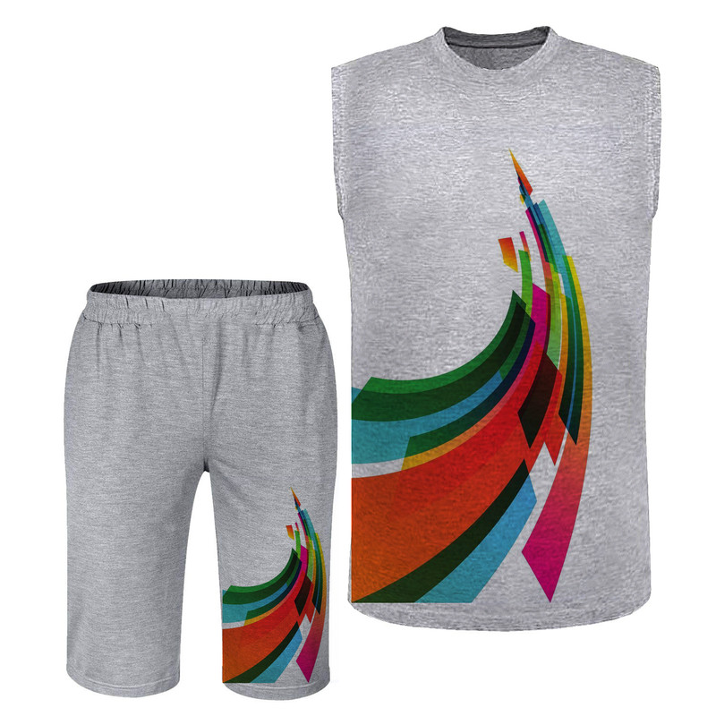 خرید و قیمت ست تاپ و شلوارک مردانه مدل انتزاعی N83