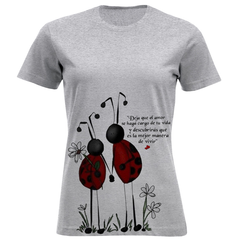 خرید و قیمت تی شرت آستین کوتاه زنانه مدل کفشدوزک عاشق A22