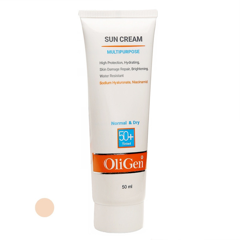 خرید و قیمت کرم ضد آفتاب رنگی الی ژن SPF 50 مدل L_T_D مناسب پوستهای معمولی و خشک حجم 50 میلیلیتر