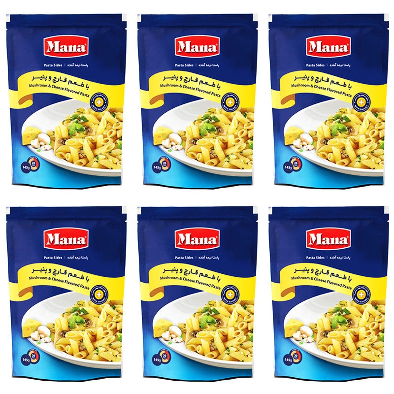 پاستا نیمه آماده با طعم قارچ و پنیر مانا - 145 گرم بسته 6 عددی