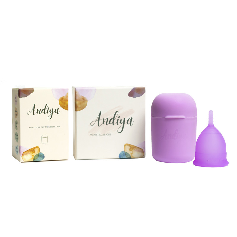 خرید و قیمت کاپ قاعدگی آندیا مدل 001 سایز کوچک به همراه لیوان کاپ قاعدگی آندیا مدل Alpha