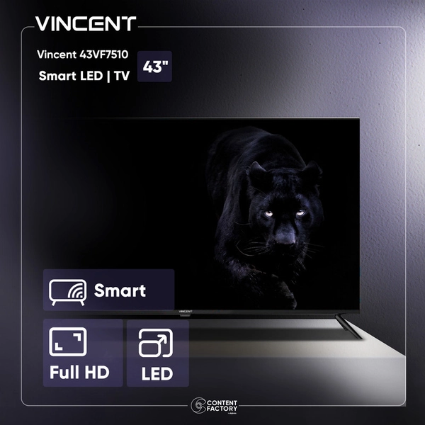تلویزیون ال ای دی هوشمند وینسنت مدل 43VF7510 سایز 43 اینچ 33