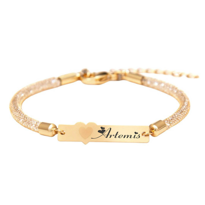 خرید و قیمت دستبند بند و طلا 18 عیار زنانه لیردا مدل اسم آرتمیس 30309