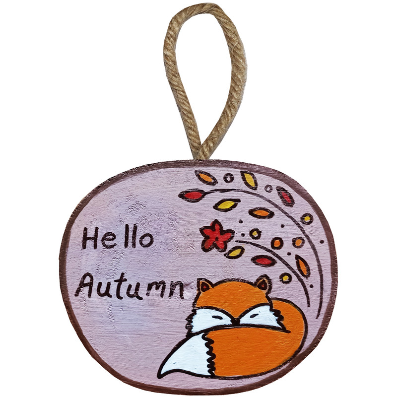 آویز چوبی مدل دیواری طرح پاییز کد autumn2