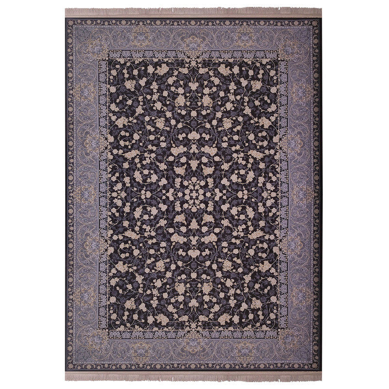 فرش ماشینی زمرد مشهد طرح افشان زمینه الماسی تیره