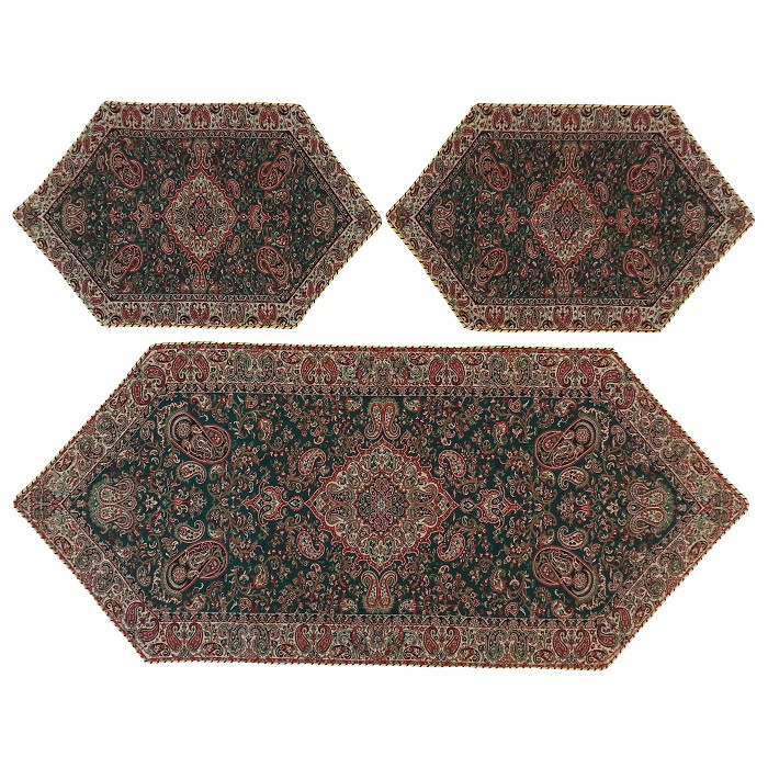 ست 3 تکه رومیزی ترمه کد TRSETE27