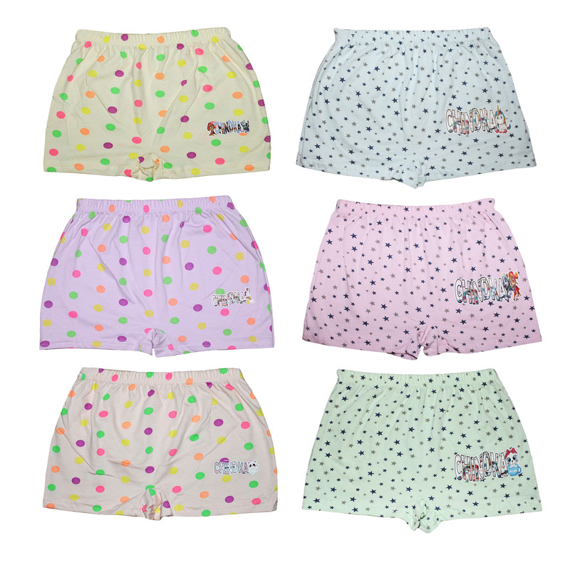 شورت دخترانه چیندکا مدل سوپر پنبه کد 1010 مجموعه 6 عددی