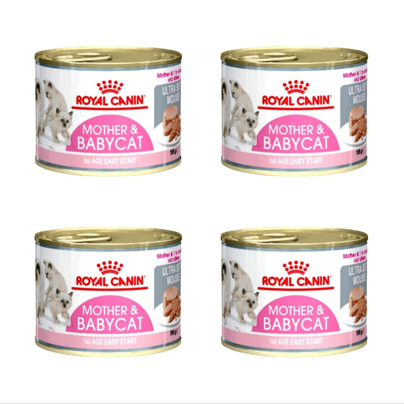 کنسرو غذای گربه رویال کنین مدل مادر و بچه گربه وزن 195 گرم مجموعه 4 عددی