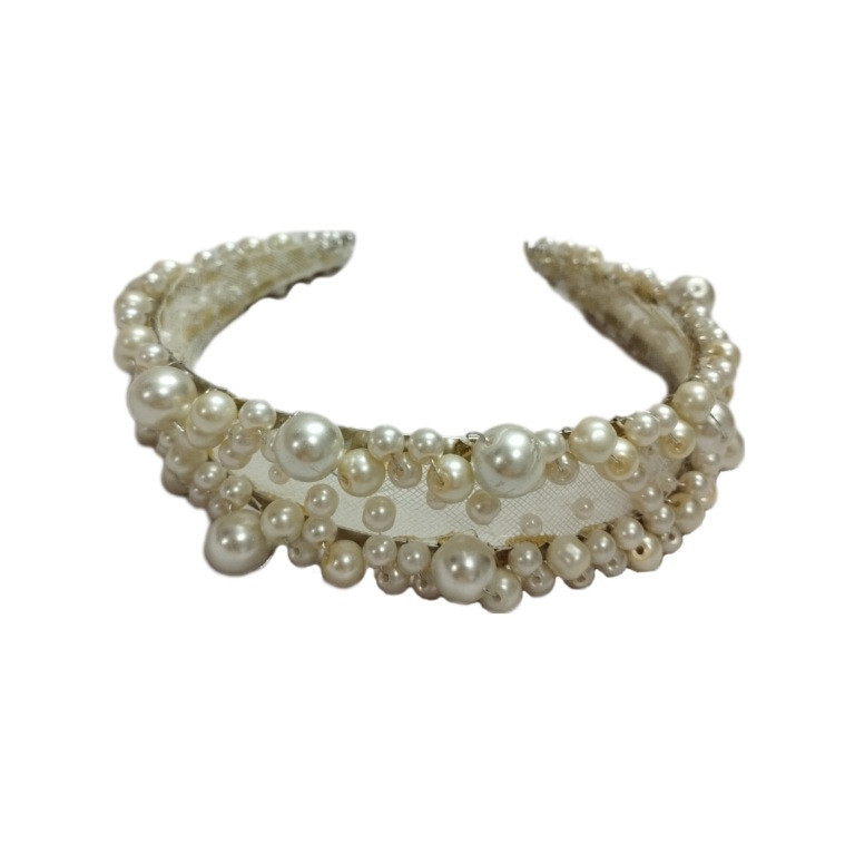 خرید و قیمت تل مو زنانه مدل دوبل مرواریدی درشت