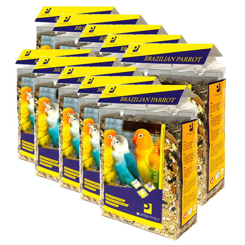 غذای طوطی برزیلی گرین فیل مدل BPF2020 وزن 1000 گرم مجموعه 10 عددی