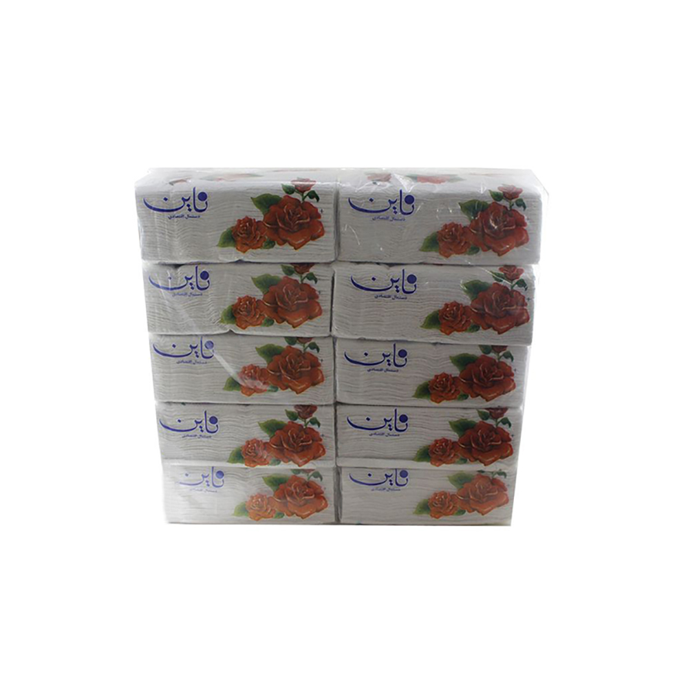 خرید و قیمت دستمال کاغذی 100 برگ ناین مدل Flower بسته 10 عددی