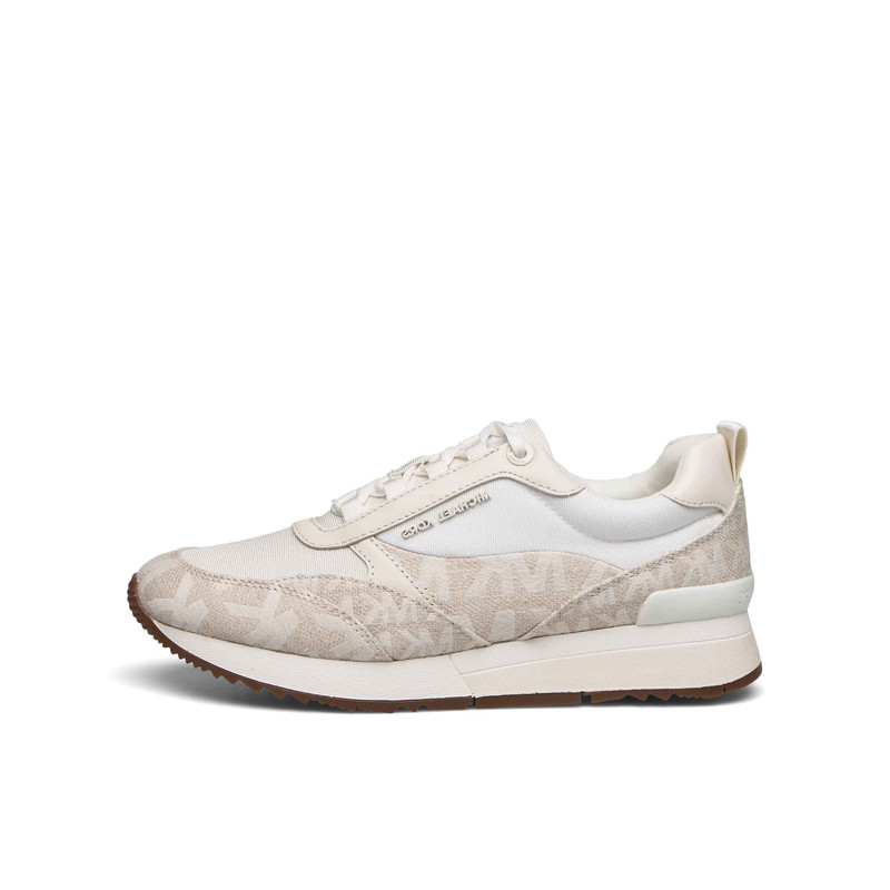کفش روزمره زنانه مایکل کورس مدل Allie Stride Logo Jacquard and Leather Trainer