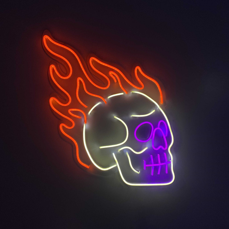 چراغ دیواری مدل نئون اسکلت آتشی