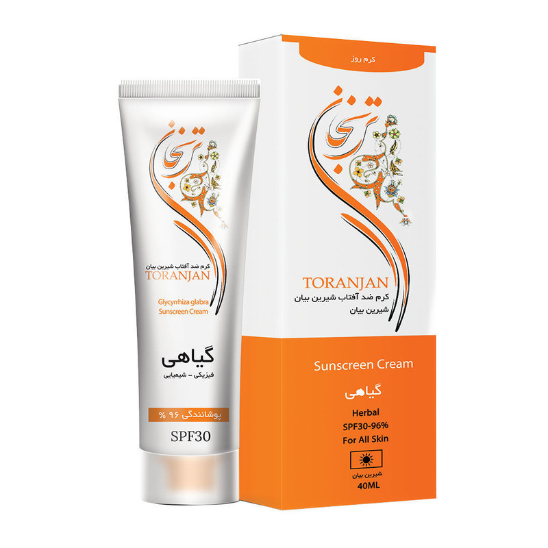 خرید و قیمت کرم ضد آفتاب بی رنگ ترنجان SPF 30 مدل گیاهی شیرین بیان مناسب پوستهای معمولی حجم 40 میلیلیتر