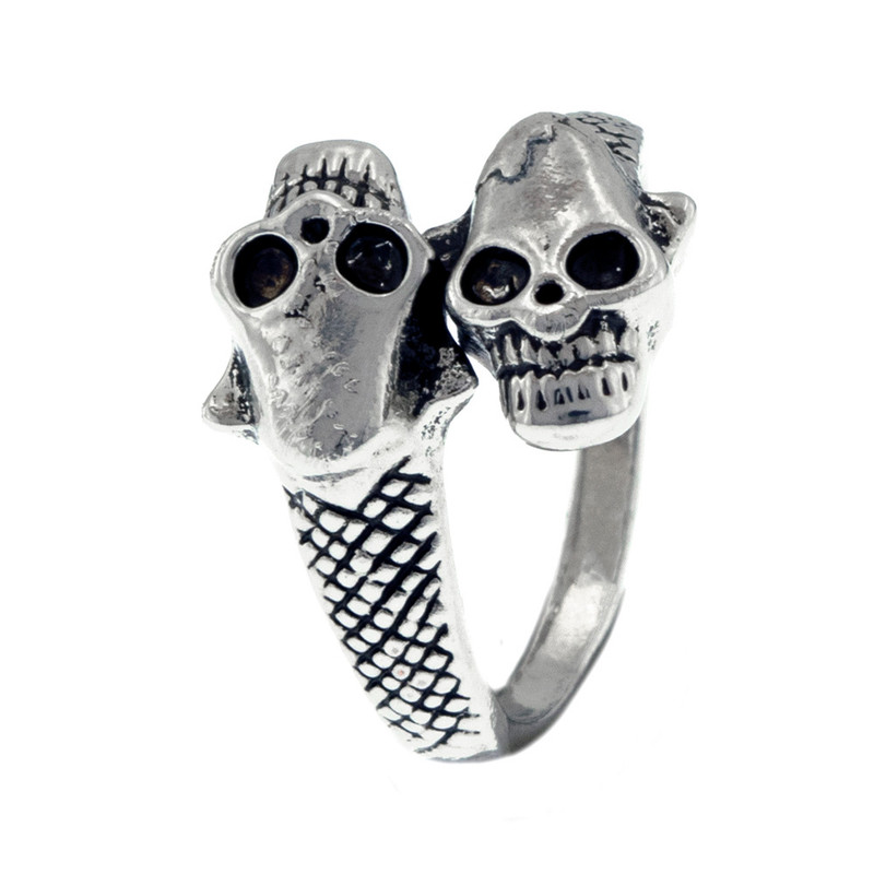 انگشتر مردانه برانت طرح دو جمجمه مار