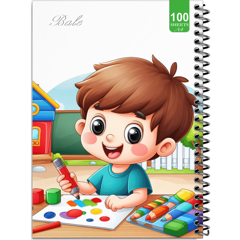 خرید و قیمت دفتر نقاشی 100 برگ بله طرح فانتزی پسرانه طراحی با ماژیک کد A4-N381