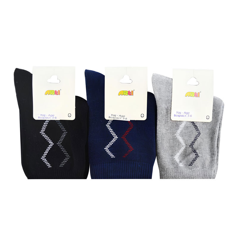 جوراب ساق بلند پسرانه آرتی مدل 200288 بسته ۳ عددی