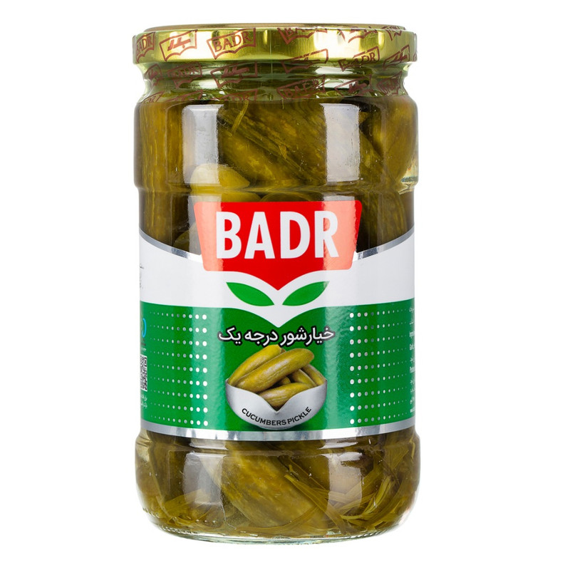 خرید و قیمت خیارشور درجه یک بدر - 620 گرم