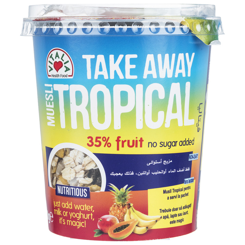 خرید و قیمت موسلی میوه ای ویتالیا مدل Take Away Tropical مقدار 90 گرم