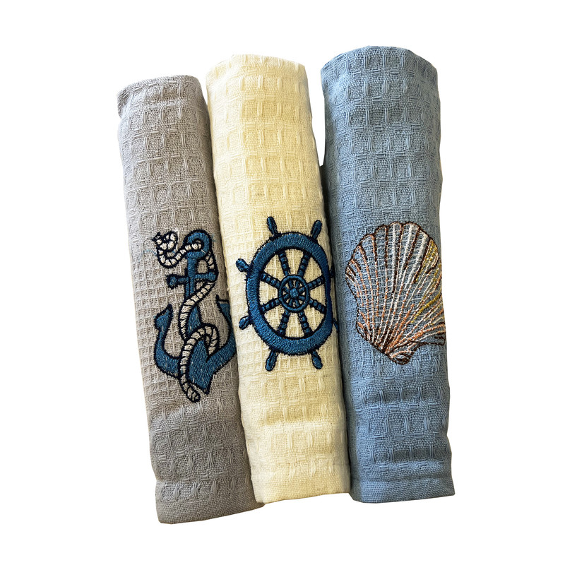 خرید و قیمت دستمال آشپزخانه ربکا هوم کالکشن مدل sea3 مجموعه 3 عددی