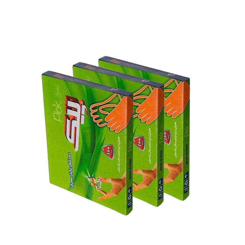 دستکش یکبار مصرف پیک شعبانی کد 100 مجموعه 3 عددی