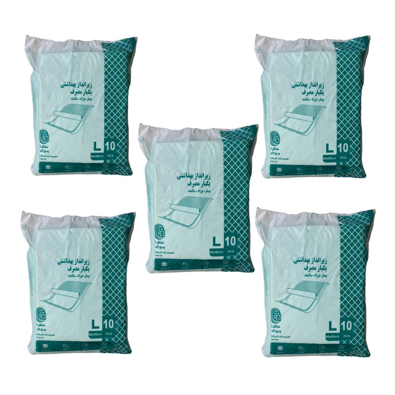 پد زیرانداز بهداشتی بیمار مدل آنتی باکتریال پنج بسته 10 عددی