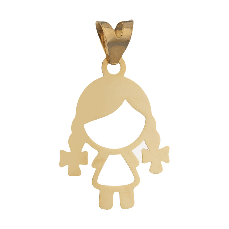 خرید و قیمت آویز گردنبند طلا 18 عیار دخترانه مایا ماهک مدل MM1140 طرح دختربچه موبافت