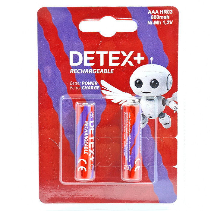 خرید و قیمت باتری نیم قلمی قابل شارژ دتکس پلاس مدل HR03 بسته دو عددی