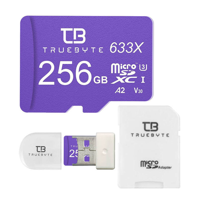 خرید و قیمت کارت حافظه microSDXC تروبایت مدل A2-V30-633X کلاس 10 استاندارد UHS-I U3 سرعت 95MBps ظرفیت 256 گیگابایت به همراه آداپتور SD و کارت خوان