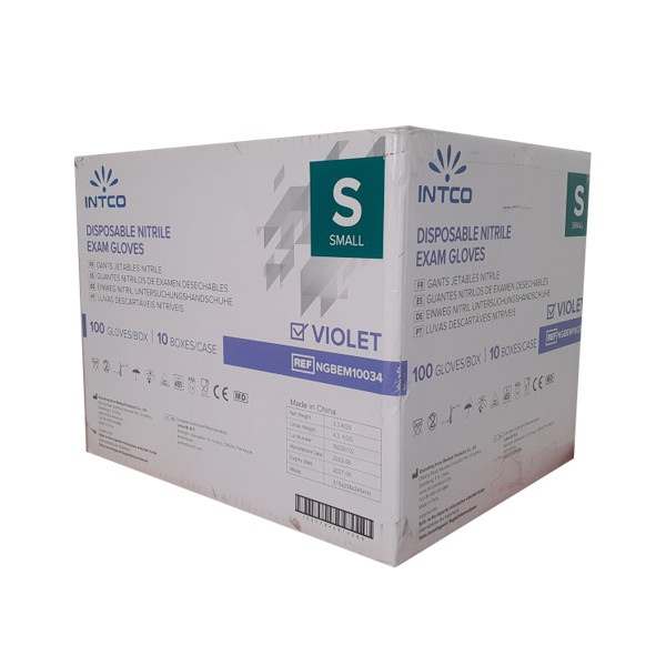 دستکش نیتریل اینتکو مدل 010 سایز اسمال مجموعه 10 عددی