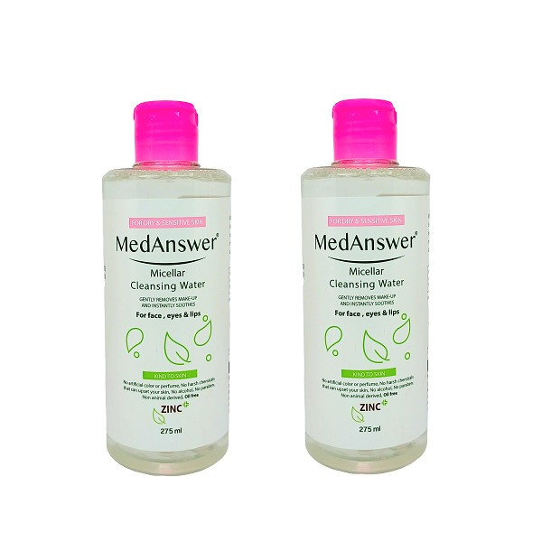 میسلار واتر مدانسر مدل آلوئه ورا مناسب پوست های خشک و حساس حجم 275 میلی لیتر مجموعه 2 عددی