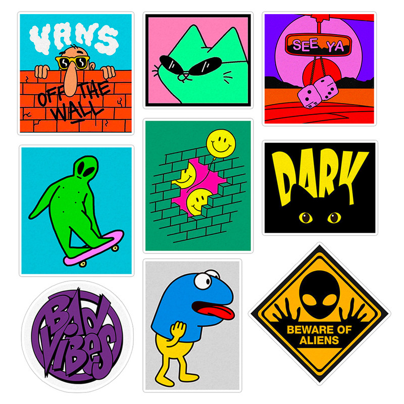 استیکر لپ تاپ ماسا دیزاین طرح ALIEN کد COL031 مجموعه 9 عددی