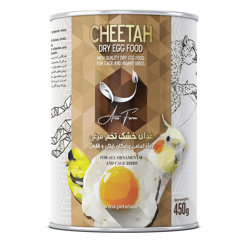 خرید و قیمت غذای خشک پرندگان زینتی آریا فارم مدل چیتا فود وزن 450 گرم