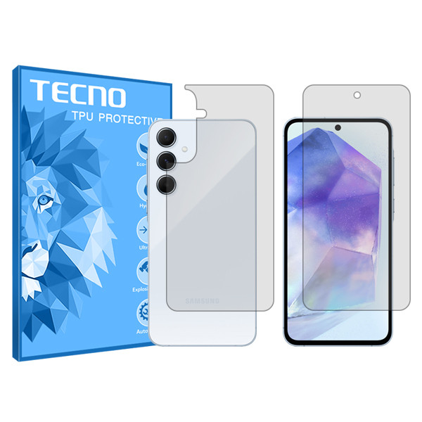 خرید و قیمت محافظ صفحه نمایش شفاف تکنو مدل HyGEL مناسب برای گوشی موبایل سامسونگ Galaxy A55 به همراه محافظ پشت گوشی