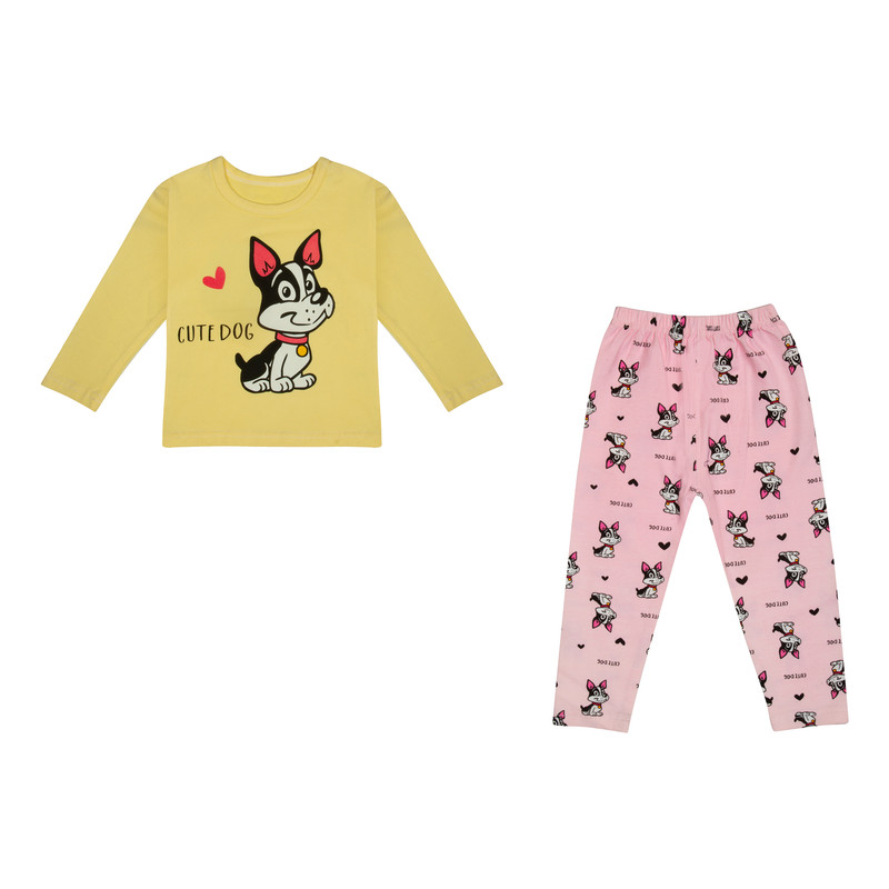 ست تی شرت و شلوار دخترانه مدل 1054-173