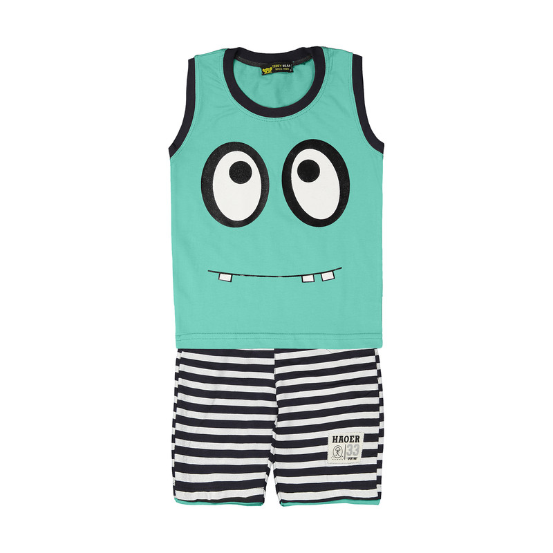 ست تاپ و شلوارک پسرانه خرس کوچولو کد 0017