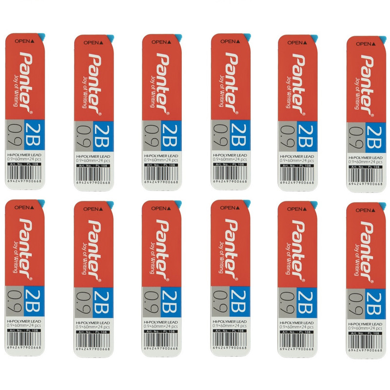 خرید و قیمت نوک مداد نوکی 0.9 میلی متری پنتر مدل پلیمری بسته 12 عددی