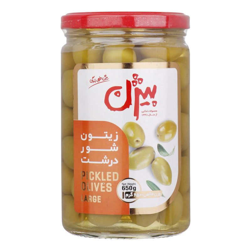 خرید و قیمت زیتون شور درشت با هسته بیژن - 650 گرم