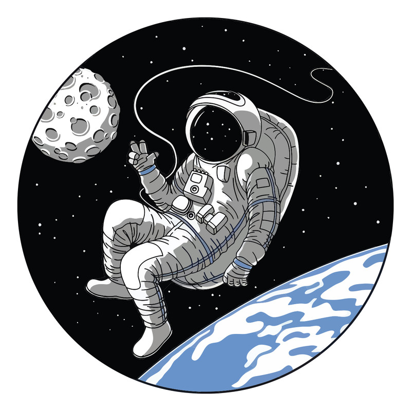 برچسب لپ تاپ پویا مارکت طرح فضانورد کد 3583