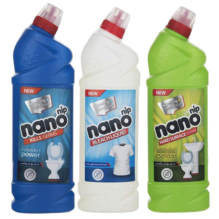 خرید و قیمت مایع جرم گیر و سفید کننده نانو نیپ مدل تمیز کننده و رسوب زدا حجم 1000 میلی لیتر مجموعه 3 عددی