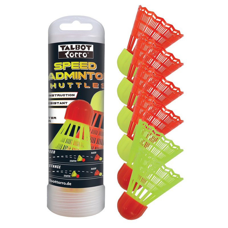 خرید و قیمت توپ بدمینتون تالبوت تورو مدل Speedbadminton Shuttles بسته 6 عددی