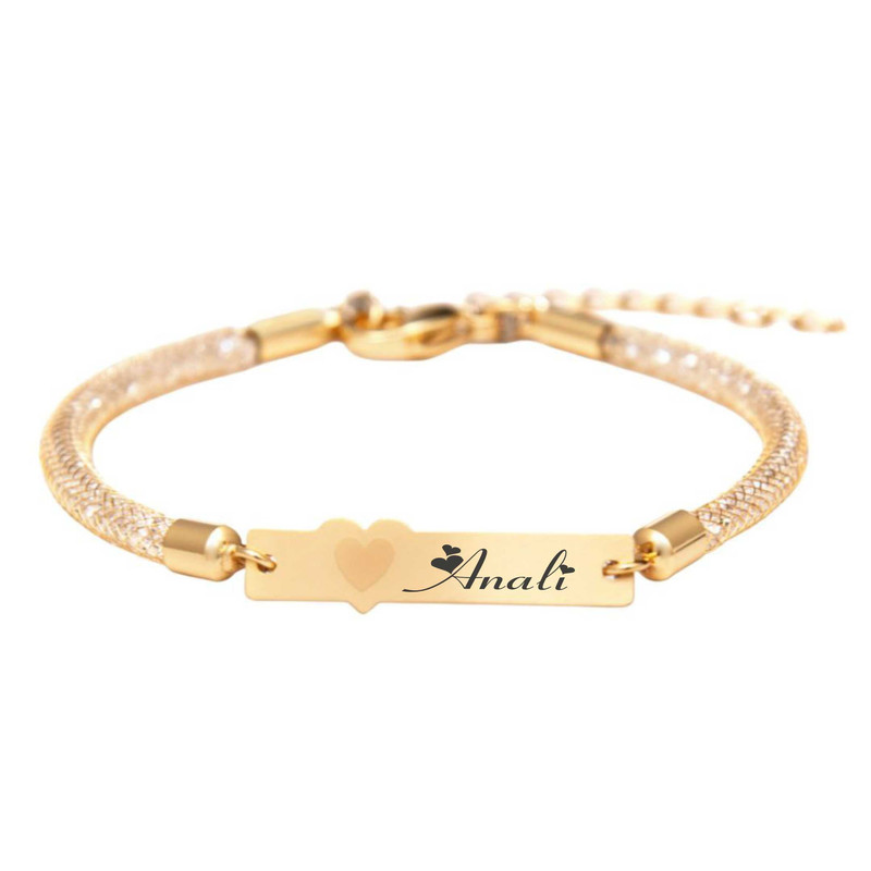 خرید و قیمت دستبند بند و طلا 18 عیار زنانه لیردا مدل اسم آنالی 30309