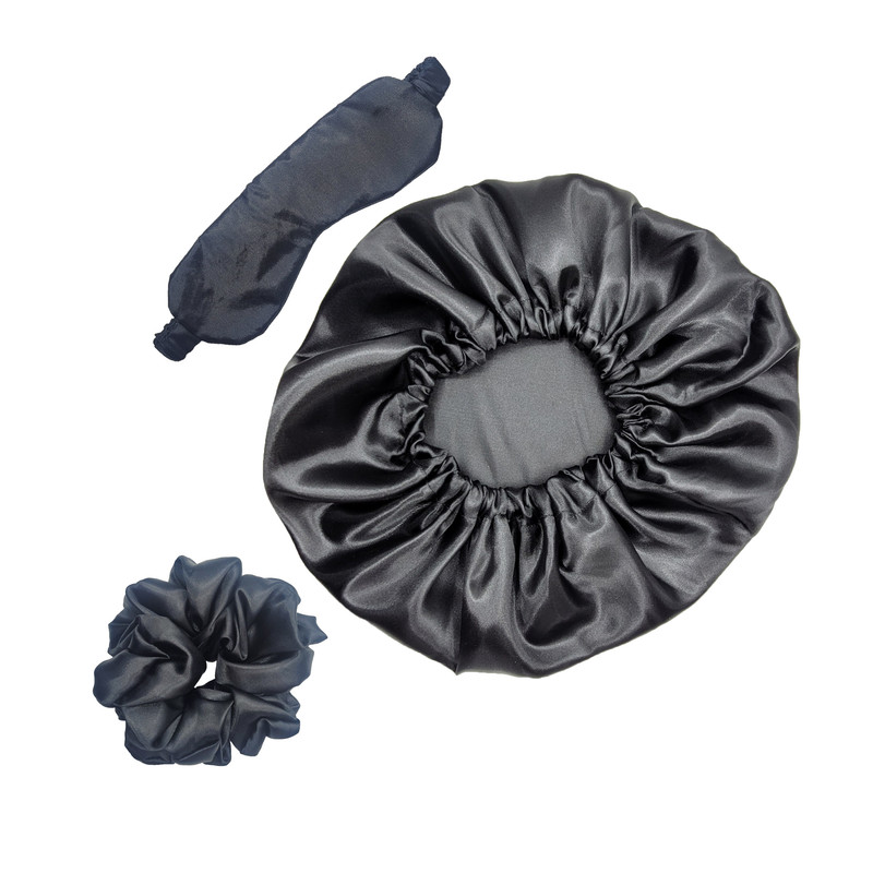 خرید و قیمت کلاه زنانه مدل ساتن به همراه چشم بند و کش مو