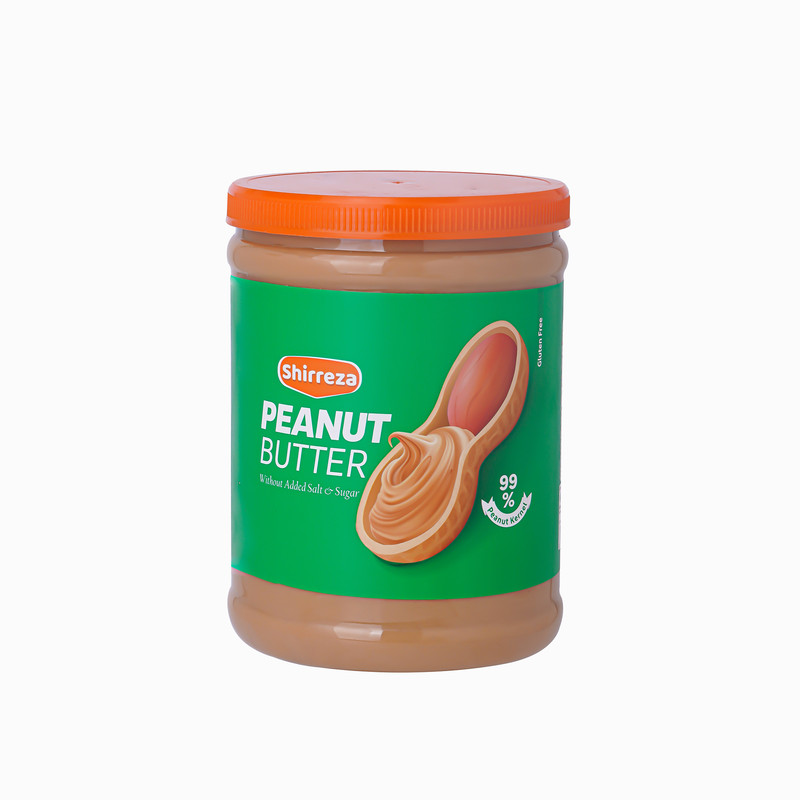 کره بادام زمینی بدون نمک و شکر افزوده شیررضا - 1300 گرم