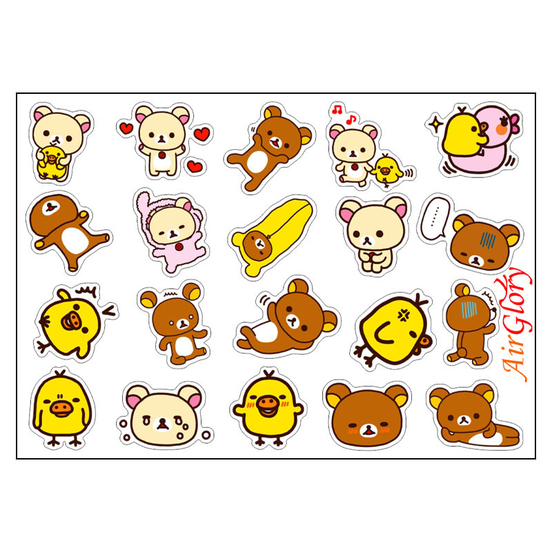 برچسب ایرگلوری مدل برش نخورده طرح خرسی کد 1 بسته 20 عددی