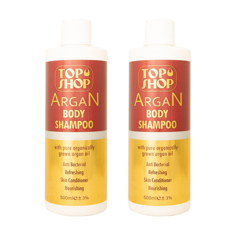 شامپو بدن تاپ شاپ مدل روغن آرگان حجم 500 میلی لیتر بسته 2 عددی